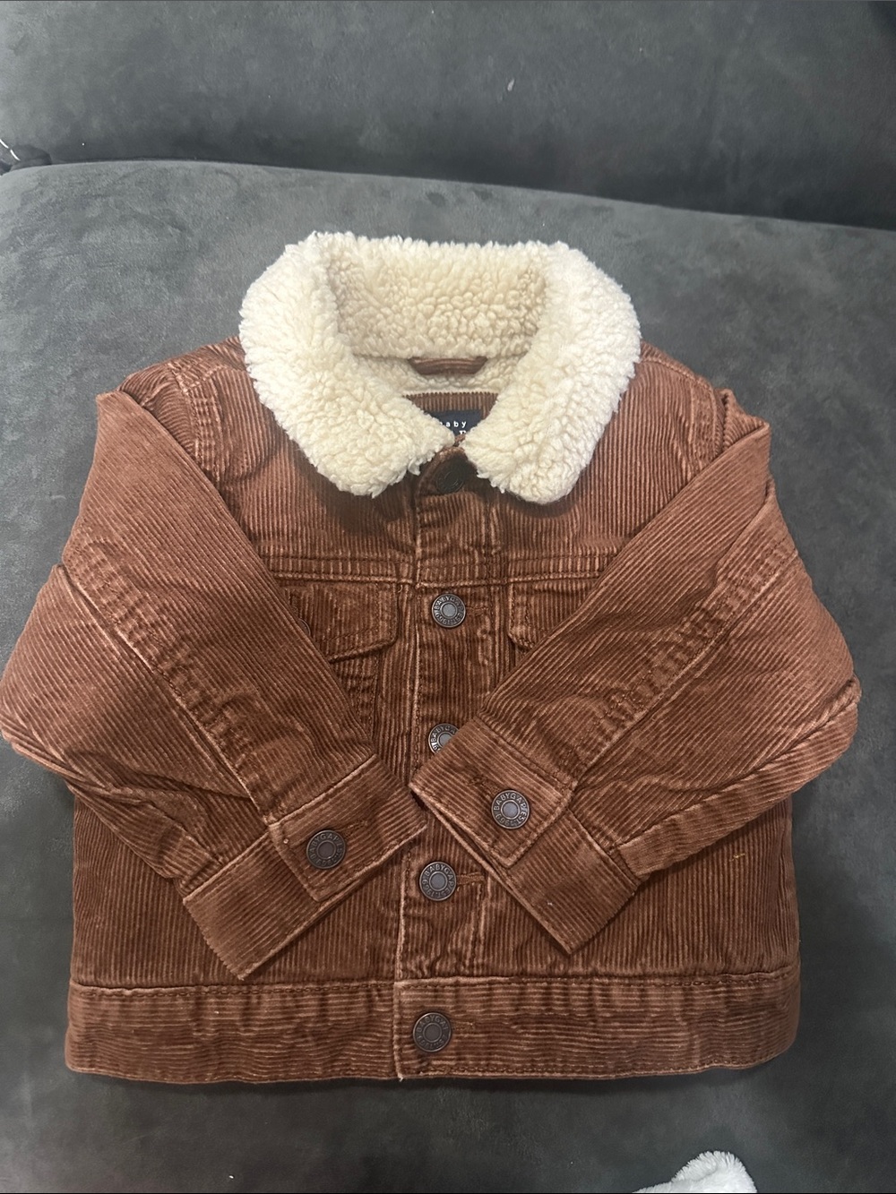 Baby Gap Brown Corduroy Jacket with Cream Sherpa Collar